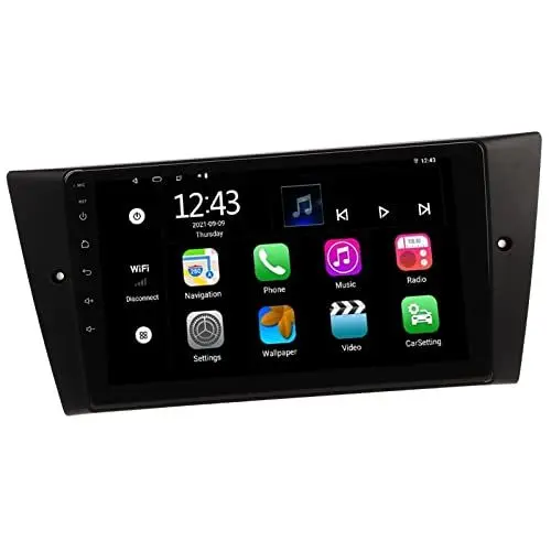 Produktbild: 9-Zoll-Auto-GPS-Navigation mit5.0, WLAN, USB-Verbindung, Sprachsteuerung und Klarem Anrufton für E90 E91 E92 E93