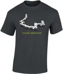 Produktbild: (A) Fahrrad T-Shirt Herren : Chain Breaker - Sport Tshirts Herren - MTB Mountainbike Shirt (Dark Grey 3XL)
