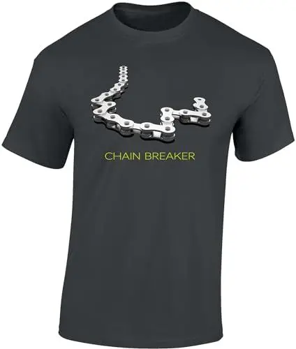 Produktbild: (A) Fahrrad T-Shirt Herren : Chain Breaker - Sport Tshirts Herren - MTB Mountainbike Shirt (Dark Grey 3XL)