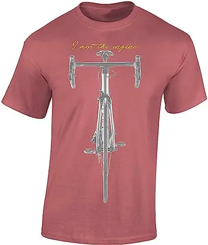 Produktbild: (A) Fahrrad T-Shirt Herren : I am The Engine - Sport Tshirts Herren - Rennrad Zubehör (Ancient Pink XL)