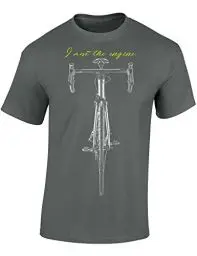 Produktbild: (A) Fahrrad T-Shirt Herren : I am The Engine - Sport Tshirts Herren - Rennrad Zubehör (Zink XXL)