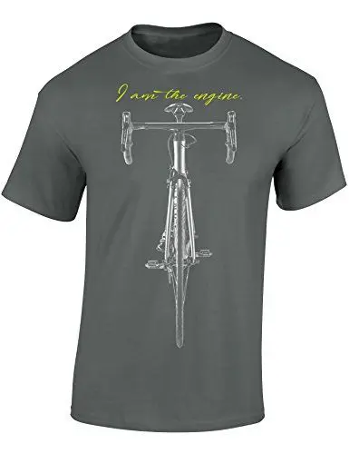 Produktbild: (A) Fahrrad T-Shirt Herren : I am The Engine - Sport Tshirts Herren - Rennrad Zubehör (Zink XXL)