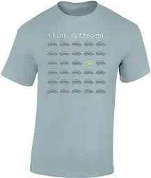 Produktbild: (A) Fahrrad T-Shirt Herren : Think Different - Sport Tshirts Herren - E-Bike Rennrad Zubehör (Ice Blue XXL)