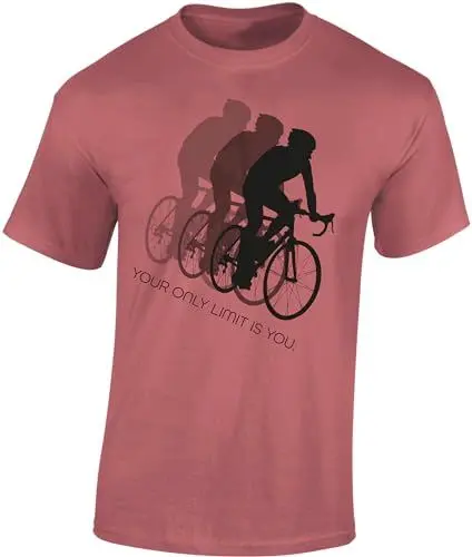 Produktbild: Fahrrad T-Shirt Herren : Your only Limit is You - Rennrad Shirt (Ancient Pink XL)