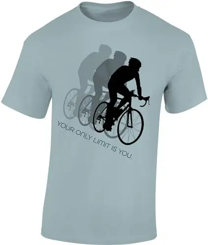 Produktbild: (A) Fahrrad T-Shirt Herren : Your only Limit is You - Rennrad Shirt (Ice Blue S)