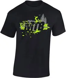 Produktbild: (A) Fahrrad Tshirt Kinder - Freeride Downhill - Mountainbike T-Shirt - Sportbekleidung Jungen & Mädchen - Outdoor Kleidung Kinder (Schwarz 110/116)