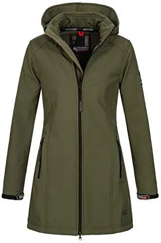 Produktbild: A. Salvarini Damen Softshell Jacke wasserabweisend Outdoor lang AS-131 (AS-131-Dunkelgrün-Gr.XXL)