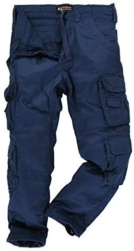 Produktbild: A. Salvarini Herren Outdoor Cargohose Cargo Hose Stoff lang viele Taschen AS078 (AS-078-Navy-W38-L34)