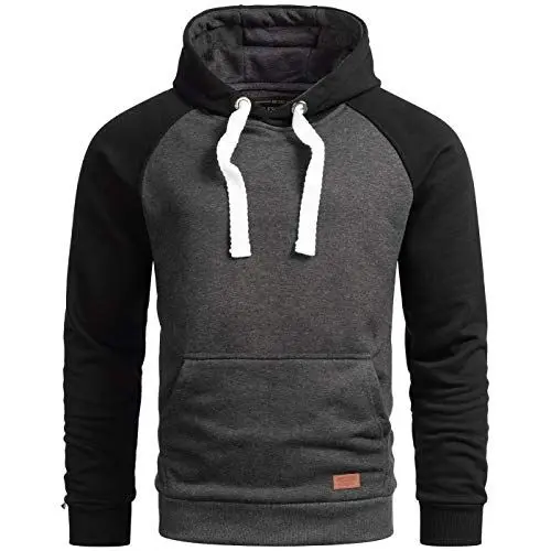 Produktbild: A. Salvarini Herren Sweatjacke Kapuzenpullover Jacke Kapuze Hoodie Sweater AS297 (AS-297-D.Grau-Schwarz-Gr.3XL)