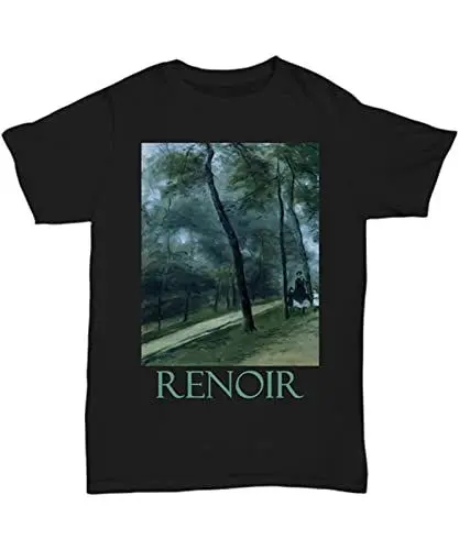 Produktbild: A Walk In The Woods Pierre-Auguste Renoir T-Shirt Black Graphic Unisex Tee Shirt L