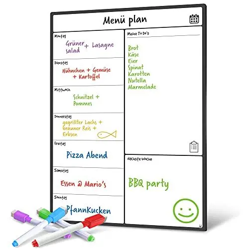 Produktbild: A3 Wochenplaner Abwischbar, Magnettafel Küche von SmartPanda - Wochenplaner Magnetisch, Magnettafel Kühlschrank und Whiteboard - Magnetisches Whiteboard für Familie, auf Deutsch