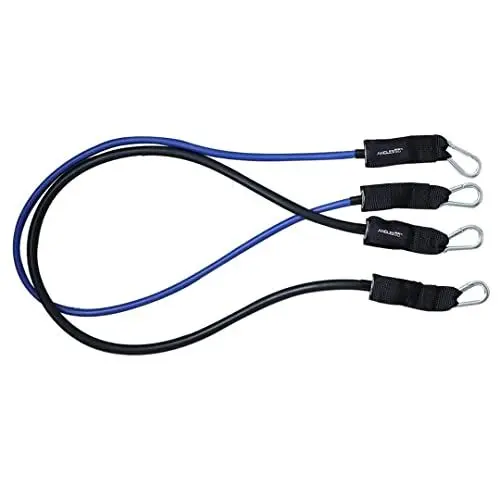 Produktbild: A90 Resistance Bands - Kombinieren Sie Widerstandstraining mit Schlingentraining & Krafttraining - Fitnessbänder Set - Fitness Griffe - Home Gym Griff Band mit Schlinge - Schlinge Fitness Zubehör