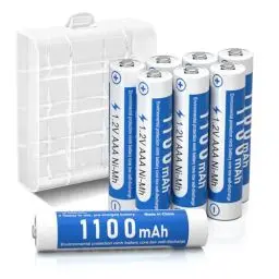 Produktbild: AAA Akku 1100mAh 8 Stück - wiederaufladbare Batterien AAA, Typ NI-MH Batterien, geringe Selbstentladung mit Akkubox, AAA Akkubatterien