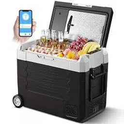 Produktbild: AAOBOSI Kompressor Kühlbox,Auto kühlschrank 55L, kühlbox für die Lagerung von Getränke und Essen,-20℃-20℃,12/24V für Auto,Elektrische Kühlbox mit APP-Steuerung und LED-Touch-Bedienung.
