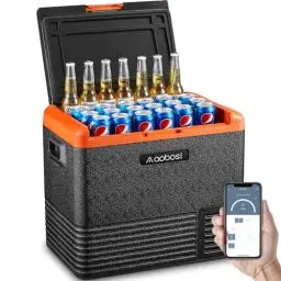Produktbild: AAOBOSI Kompressor Kühlbox 50L, Kühlbox Elektrisch 12/24V 230V, Kühlbox Kompressor -20℃-20℃, Kühlbox Auto mit WIFI-Steuerung und LED-Touch-Bedienung, Geeignet für Reisen & Partys.