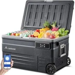 Produktbild: AAOBOSI Kompressor Kühlbox 74L, Kühlbox Auto Mit WiFi-APP-Steuerung, kühlbox Kompressor 12/24 V und 100-240 V, Kühlbox Elektrisch bis -20 °C für Auto, LKW, Boot, Reisemobil,Camping