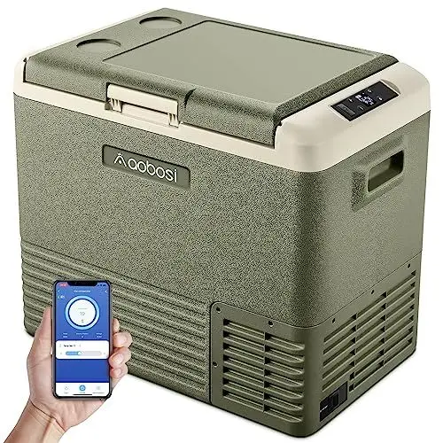 Produktbild: AAOBOSI Kühlbox Kompressor 50L, Kühlbox 12/24V 230V, Kühlbox Kompressor -20℃ bis 20℃, Kühlbox Auto mit APP-Steuerung, Geeignet für Reisen & Partys.