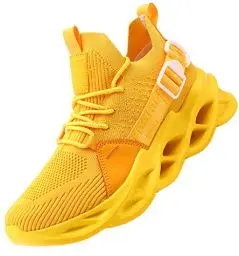 Produktbild: AARDIMI Herren Laufschuhe Fitness straßenlaufschuhe Sneaker Sportschuhe atmungsaktiv Anti-Rutsche Gym Fitness Schuhe (Gelb, Numeric_44)