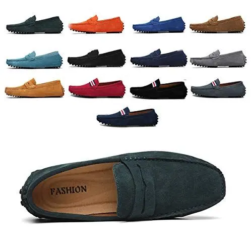 Produktbild: AARDIMI Herren Mokassins Bootsschuhe Wildleder Loafers Schuhe Flache Fahren Halbschuhe Beiläufig Slippers Hausschuh (49 EU, Z-grün)