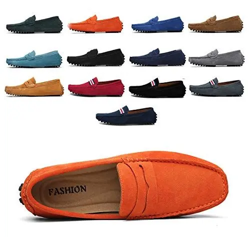 Produktbild: AARDIMI Herren Mokassins Bootsschuhe Wildleder Loafers Schuhe Flache Fahren Halbschuhe Beiläufig Slippers Hausschuh (50, Z-Orange)