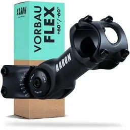 Produktbild: AARON Flex Fahrrad Vorbau - höhenverstellbarer Lenkervorbau - Vorbau für ergonomische Sitzhaltung - Lenkererhöhung für Fahrradlenker geeignet für Trekkingrad, E-Bikes, Citybike, Stadtrad, MTB, schwarz