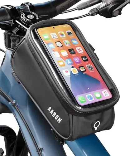 Produktbild: AARON Rahmentasche Fahrrad mit wasserdichter Handytasche – Praktische Handyhalterung für Fahrrad und E-Bike, passend für bis zu 6,7
