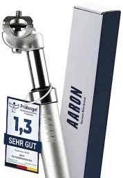 Produktbild: AARON Spring Federsattelstütze mit 31,6 mm Durchmesser | Gefederte Aluminium Sattelstütze mit 350mm Länge | Fahrrad Sattelstütze gefedert für E-Bike, MTB, Trekking Citybike u.v.m. Silber