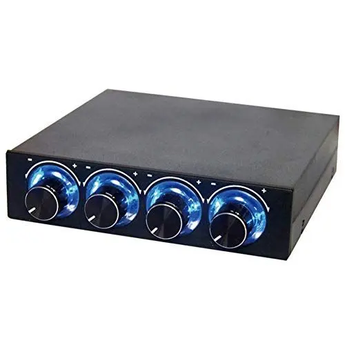Produktbild: Aatraay Pwm-Lüftersteuerung, PC-Lüftergeschwindigkeitsregler, 17 X 12 X 3, 4-Kanal-Computer-Lüftergeschwindigkeit, Temperaturregler, Wärmereduzierung PC mit Blauer LED