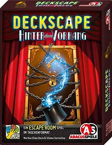 Produktbild: ABACUSSPIELE 38191 - Deckscape - Hinter dem Vorhang, Escape Room Spiel, Kartenspiel, Keine