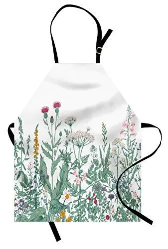 Produktbild: ABAKUHAUS Blumen Kochschürze, Kerbel Moschusmalve, Fur den innen und ausen Bereich geeignet Schmutzfest, Mehrfarbig