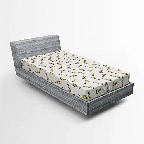 Produktbild: ABAKUHAUS Bunt Spannbetttuch, Mädchen in der Camping-Kleidung, Soft Dekorativer Stoff Bettwäsche Rund-um Elastischer Gummizug, 90 x 200 cm, Mehrfarbig