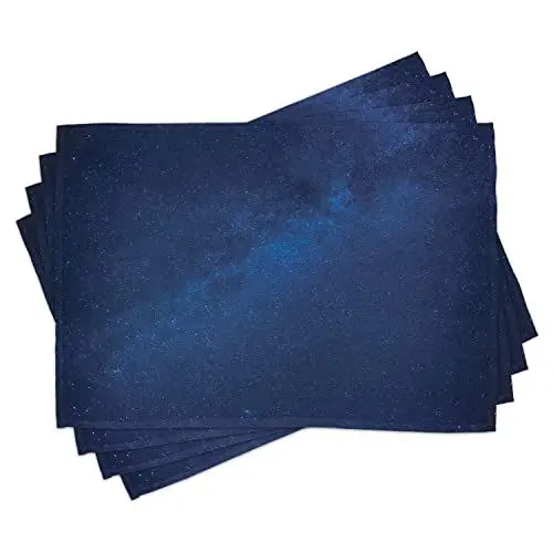 Produktbild: ABAKUHAUS Dunkelblau Platzmatten, Big Cosmic Star Cluster, aus Rutsch- und Farbfesten waschbarer Stoff für das Esszimmer, Dark Blue Night Blue