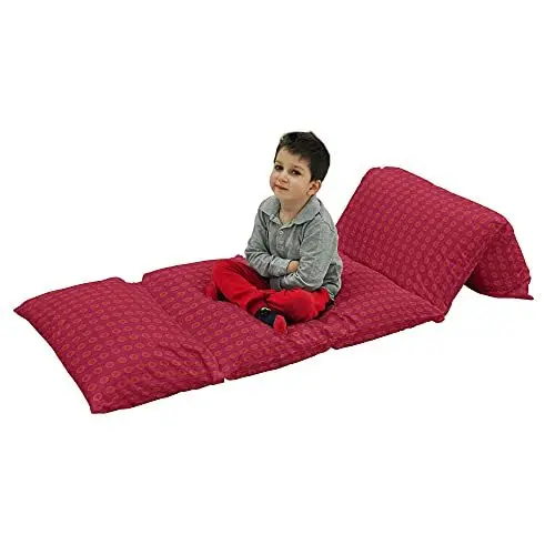 Produktbild: ABAKUHAUS Ethnisch Bodenkissenbezug, Sun Inspired Ethnic, Nickerchen Matte Bedruckte Stoffhülle für 5 Kissen, 224 cm x 69 cm, Scarlet und Maroon