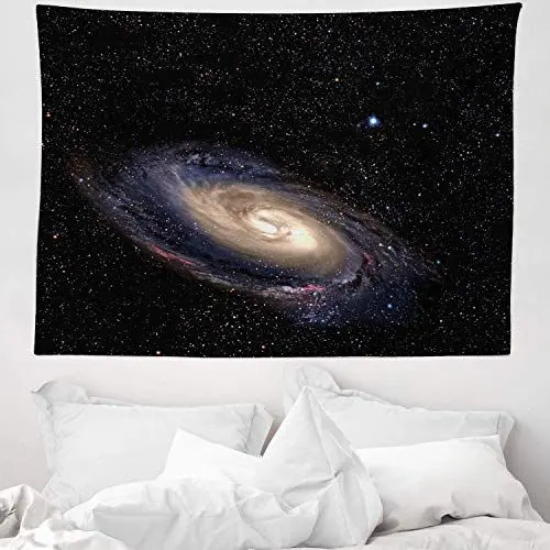 Produktbild: ABAKUHAUS Galaxis Wandteppich, Spiral Raum-Universum aus Weiches Mikrofaser Stoff Waschbar ohne Verblassen Digitaldruck, 150 x 110 cm, Schwarz
