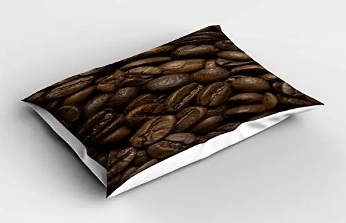 Produktbild: ABAKUHAUS Kaffee Kissenbezug, Frischer entkoffeinierter Joe, Dekorativer Standard King Size Gedruckter Kissenbezug, 80 x 40 cm, Braun
