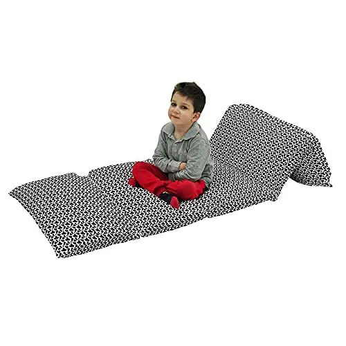 Produktbild: ABAKUHAUS Kuh-Druck Bodenkissenbezug, Kuhfell Schwarz Spots, Nickerchen Matte Bedruckte Stoffhülle für 5 Kissen, 224 cm x 69 cm, Charcoal Grau Weiß