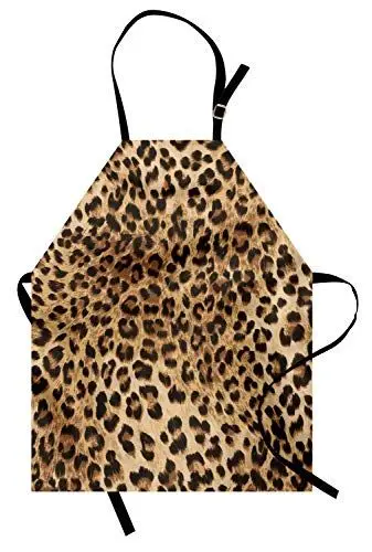 Produktbild: ABAKUHAUS Leopard-Druck Kochschürze, Wildtierhaut, Unisex-Küchenlätzchen mit verstellbarem Hals für Kochen Gartenarbeit, 67 cm x 80 cm, Pastellbraun