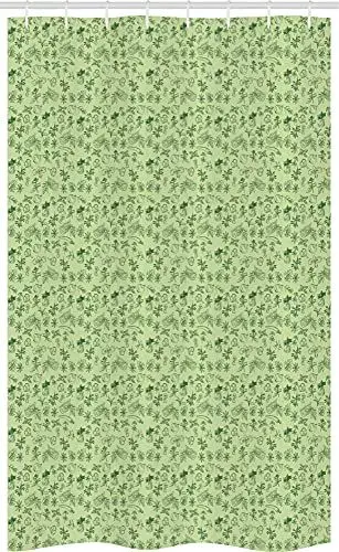 Produktbild: ABAKUHAUS Minze Schmaler Duschvorhang, Küchenkräuter Gewürze Oregano, Badezimmer Deko Set aus Stoff mit Haken, 120 x 180 cm, Grüne Pistazie