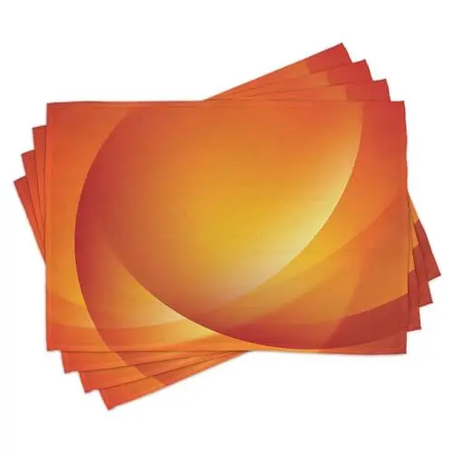 Produktbild: ABAKUHAUS Orange Platzmatten 8 Stück Waschbare Stoff Esszimmer Küche Tischdekorations Digitaldruck, Dunkelorange