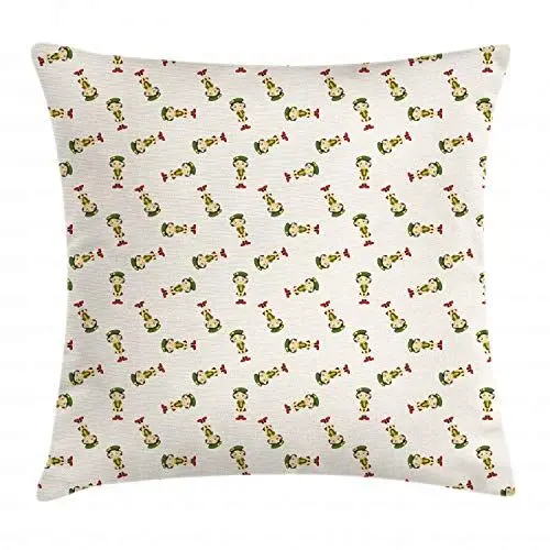Produktbild: ABAKUHAUS Pfadfinder Kissenbezug, Mädchen in Campingkleidung, Waschbar mit Reißverschluss Kissenhülle mit Farbfesten Klaren Farben Beidseitiger Druck, 40 x 40 cm, Mehrfarbig