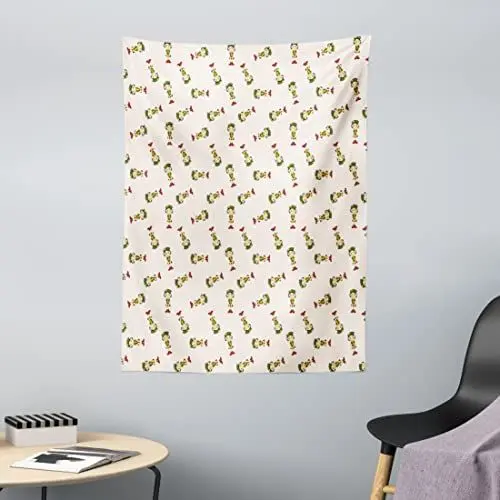Produktbild: ABAKUHAUS Pfadfinder Wandteppich, Mädchen in Campingkleidung aus Weiches Mikrofaser Stoff Kein Verblassen Klare Farben Waschbar, 110 x 150 cm, Mehrfarbig