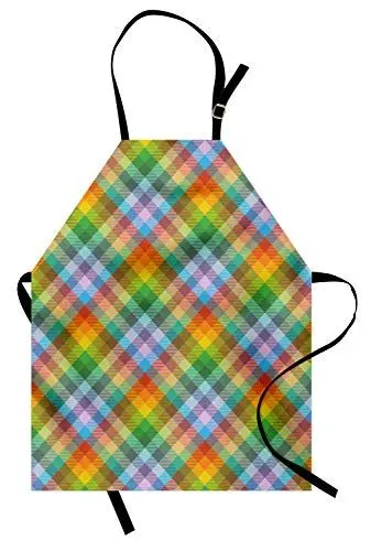 Produktbild: ABAKUHAUS Plaid Kochschürze, Bunter Sommer-Madras-Art, Klare Farben Höhenverstellbar waschbar schmutz Druck, Mehrfarbig