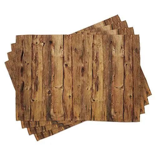 Produktbild: ABAKUHAUS Rustikal Platzmatten, Holzwald Bäume Kunst, Waschbare Stoff Esszimmer Küche Tischdekorations Digitaldruck, Holzbraun