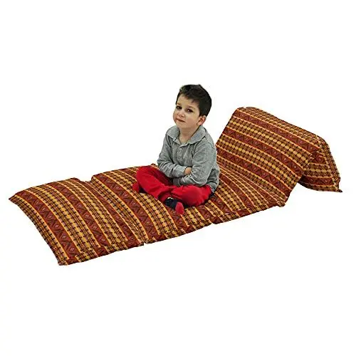 Produktbild: ABAKUHAUS Stammes Bodenkissenbezug, Indigene Motive, Nickerchen Matte Bedruckte Stoffhülle für 5 Kissen, 224 cm x 69 cm, Zimt Marigold Grau