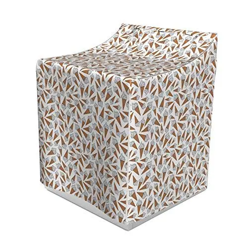 Produktbild: ABAKUHAUS Süßigkeiten Waschmaschienen und Trockner, Imbiss Vanille-Eis Gelato Hintergrund Yummy Wüste Scoop Bild drucken, Bezug Dekorativ aus Stoff, 70x75x100 cm, Perle Pale Caramel