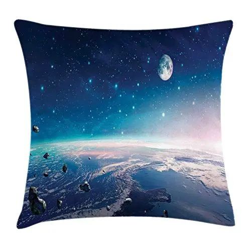 Produktbild: ABAKUHAUS Universum Kissenbezug, Foto von Nebula Asteroids, Dekorativer Kopfkissenhülle mit Beidseitiger Druck, 45 x 45 cm, Mehrfarbig