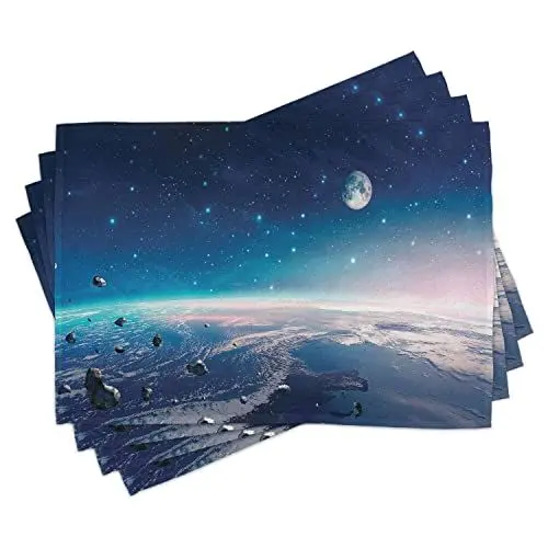 Produktbild: ABAKUHAUS Universum Platzmatten, Foto von Nebula Asteroids, für den Esszimmer Küche Farbfester Waschbarer Digitaldruck, Mehrfarbig