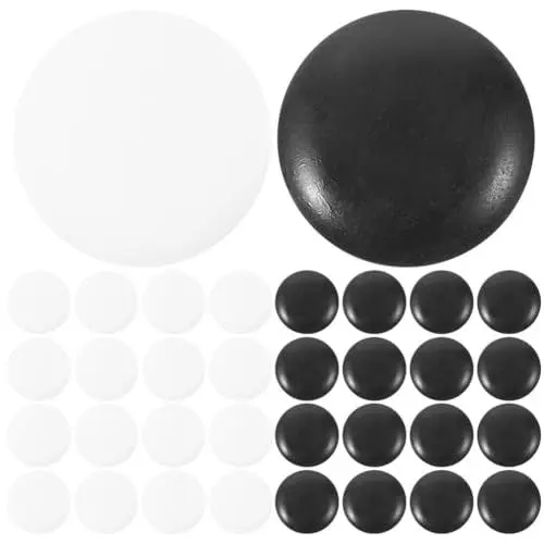 Produktbild: Abaodam 100 Stück Go-Spielsteine Go-Bretter Spielsteine 50 Schwarze Und 50 Weiße Steine Chinesisches Strategiespiel Für Anfänger Teenager Erwachsene