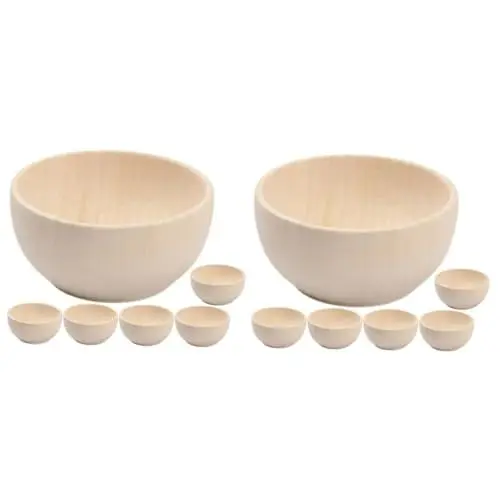 Produktbild: Abaodam 10 STK Holzschüssel Teigschüssel Aus Holz Holzschalen Zum Zeichnen Eicheln Zählende Schüssel Unfertige Holzfiguren Heimzubehör Holzdekor Ornament Kind Miniatur Spielzeugset Hölzern