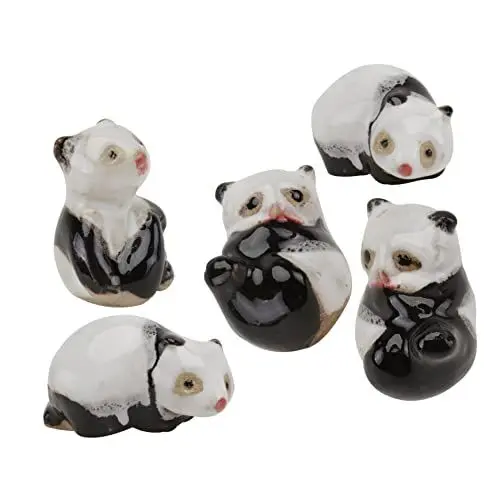 Produktbild: Abaodam 10 STK tierische Verzierungen Mini- Mini-Spielzeug Ornament Anlage Tierschmuck aus Keramik Tierfigur Bonsai- absorbierender Stein Blumentopf Topfpflanze Panda Zubehör